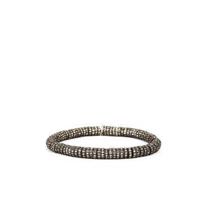 Munnu Womens Sterling Silver Diamond Rondelle Bead Bracelet 8" 34.3g